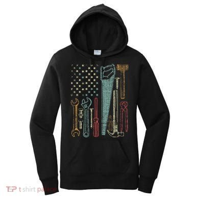 Usa Flag Carpenter And Builder Tools Women's Hoodie