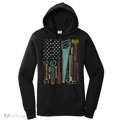 Usa Flag Carpenter And Builder Tools Women's Hoodie