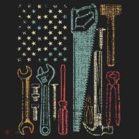 Usa Flag Carpenter And Builder Tools Hat thumb 2