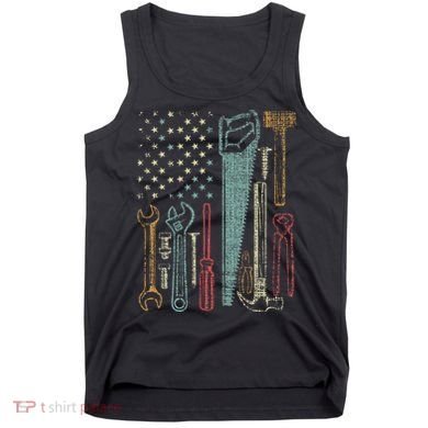Usa Flag Carpenter And Builder Tools Tank Top