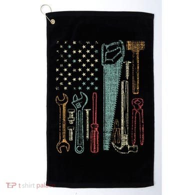 Usa Flag Carpenter And Builder Tools Golf Towel