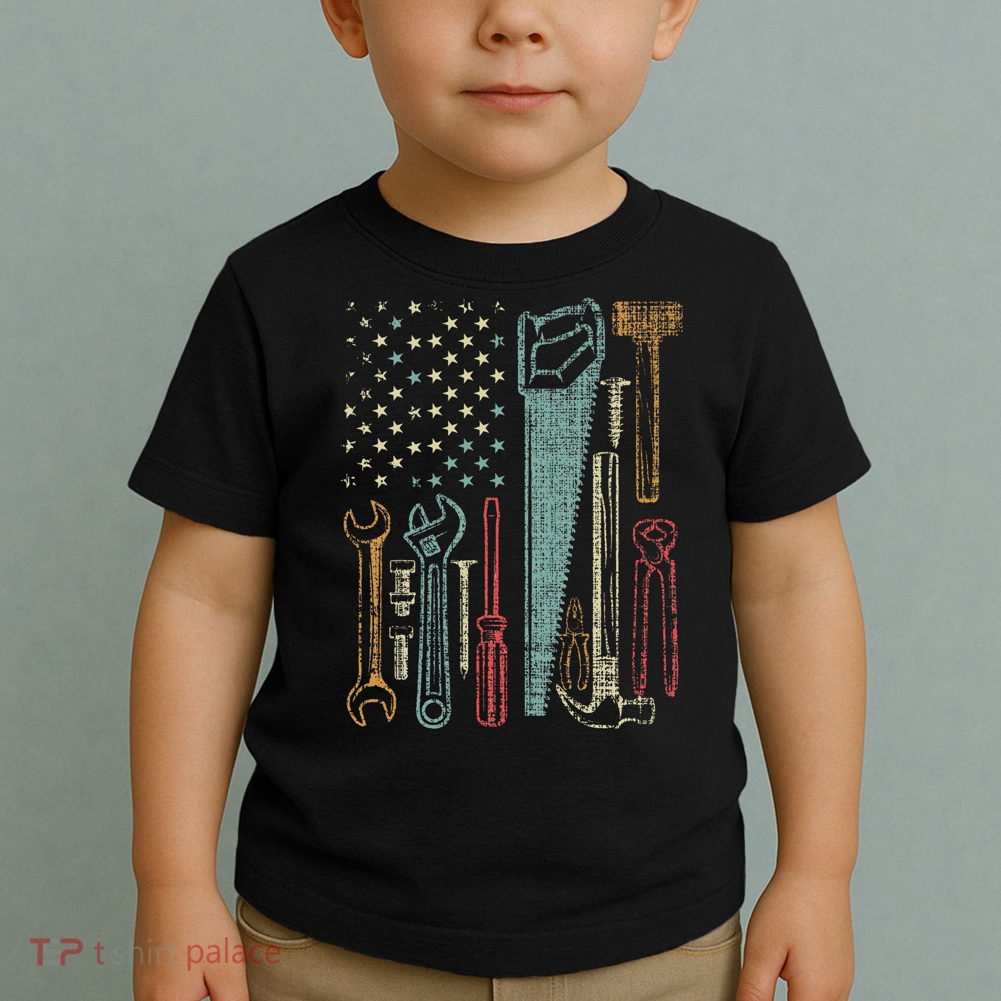 Usa Flag Carpenter And Builder Tools Toddler T-Shirt