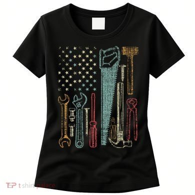 Usa Flag Carpenter And Builder Tools Women's T-Shirt