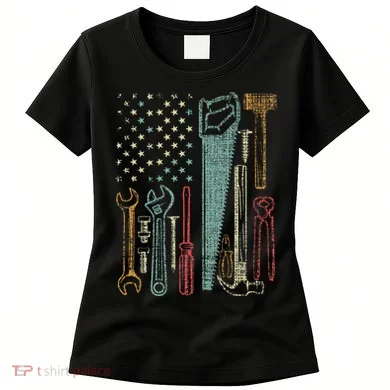 Usa Flag Carpenter And Builder Tools Women's T-Shirt