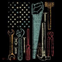 Usa Flag Carpenter And Builder Tools Women's T-Shirt thumb 6
