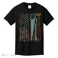 Usa Flag Carpenter And Builder Tools Kids T-Shirt thumb 0