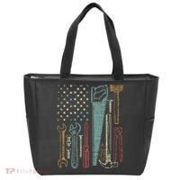 Usa Flag Carpenter And Builder Tools Tote Bag thumb 0