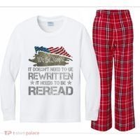 US Flag Constitution Of The USA Needs To Be Reread Kids Long Sleeve Plaid Pajama Set thumb 0