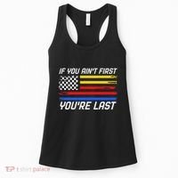 Us Flag Car Racing If You AinT First YouRe Last Women's Tank Top thumb 0