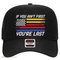 Us Flag Car Racing If You AinT First YouRe Last Hat thumb 0