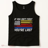 Us Flag Car Racing If You AinT First YouRe Last Tank Top thumb 2