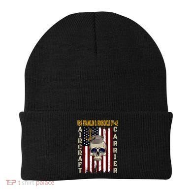 Uss Franklin D Roosevelt Cvgift42 Veterans Day Dad Son Gift Beanie