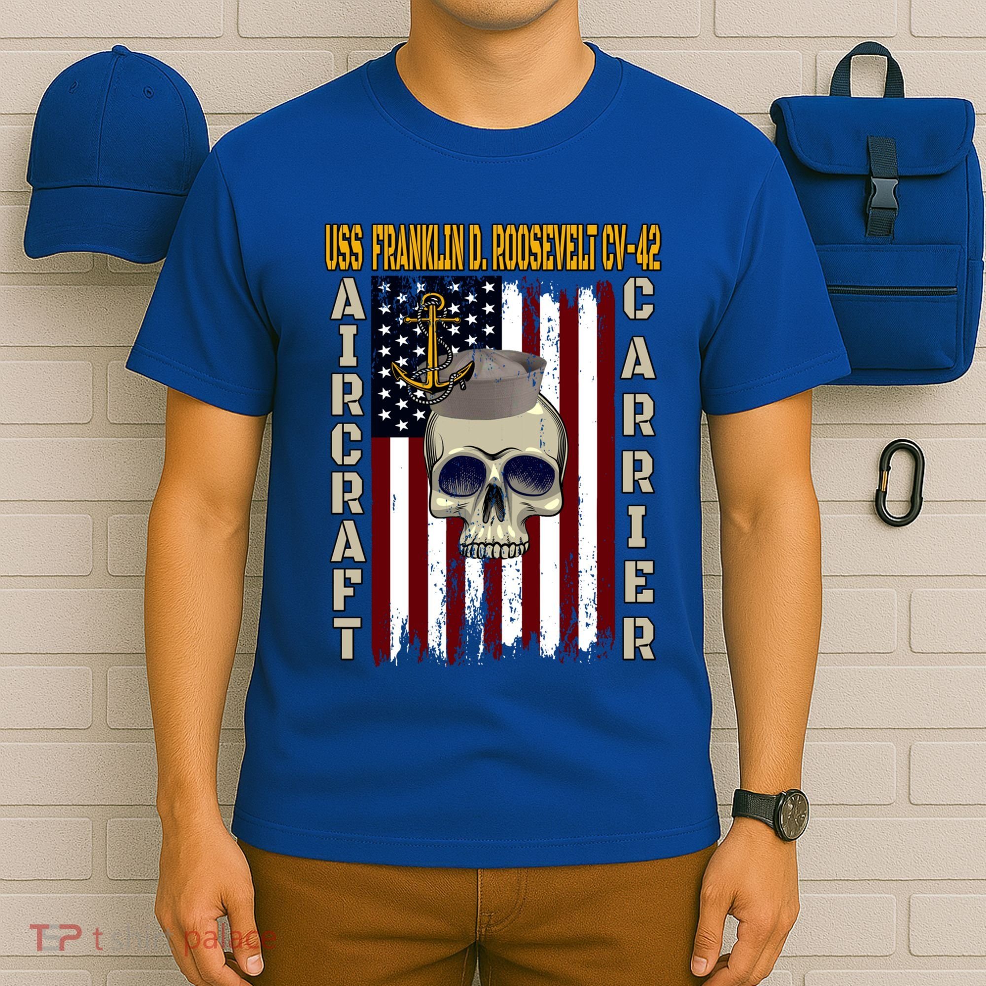 Uss Franklin D Roosevelt Cvgift42 Veterans Day Dad Son Gift T-Shirt