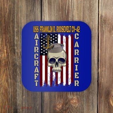 Uss Franklin D Roosevelt Cvgift42 Veterans Day Dad Son Gift Coaster