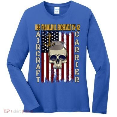 Uss Franklin D Roosevelt Cvgift42 Veterans Day Dad Son Gift Women's Long Sleeve Shirt
