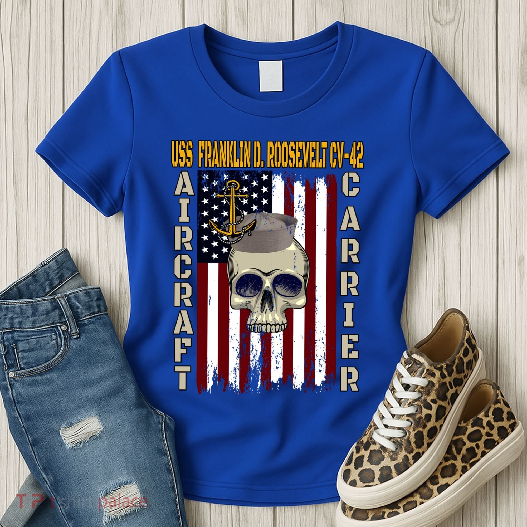 Uss Franklin D Roosevelt Cvgift42 Veterans Day Dad Son Gift Women's T-Shirt