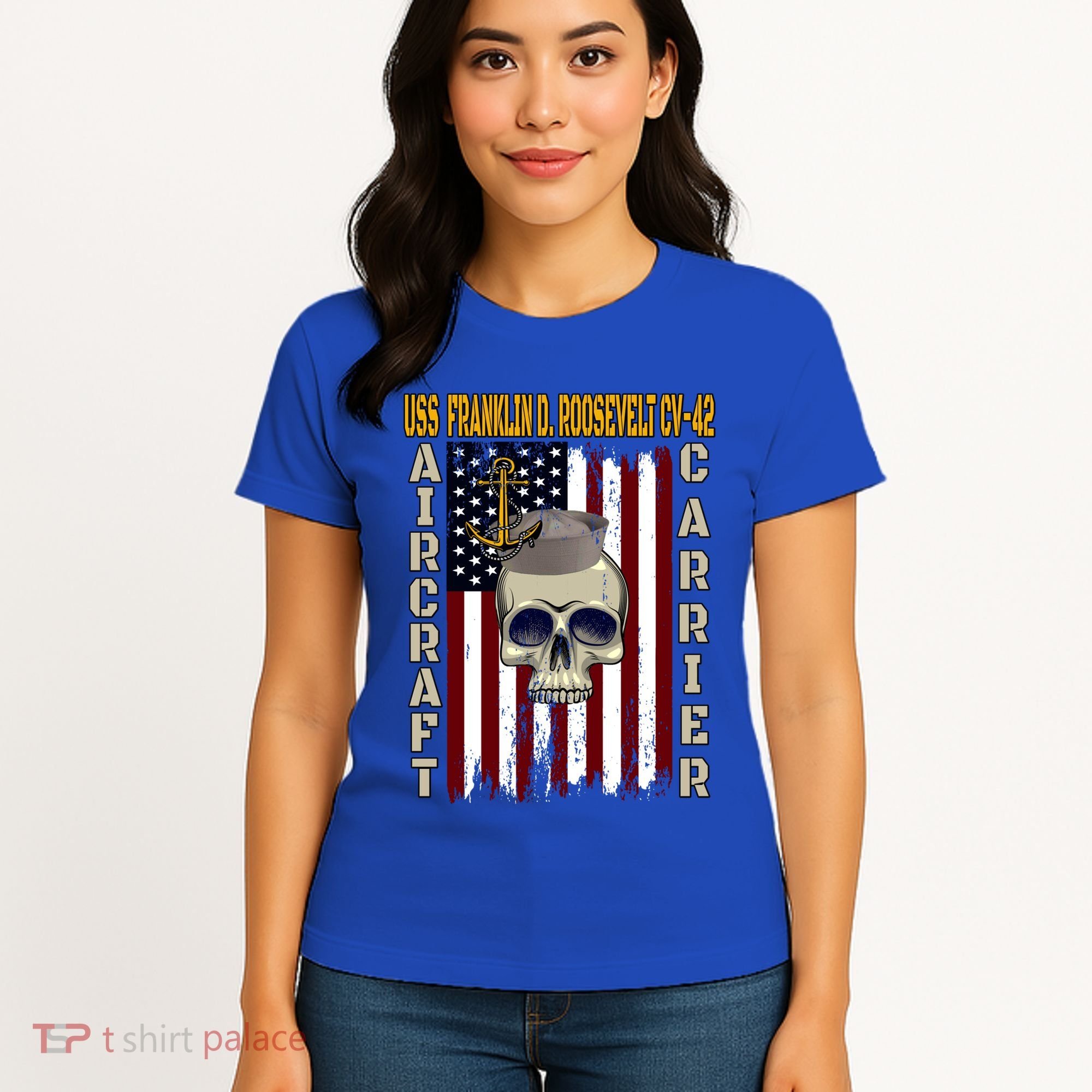 Uss Franklin D Roosevelt Cvgift42 Veterans Day Dad Son Gift Women's T-Shirt