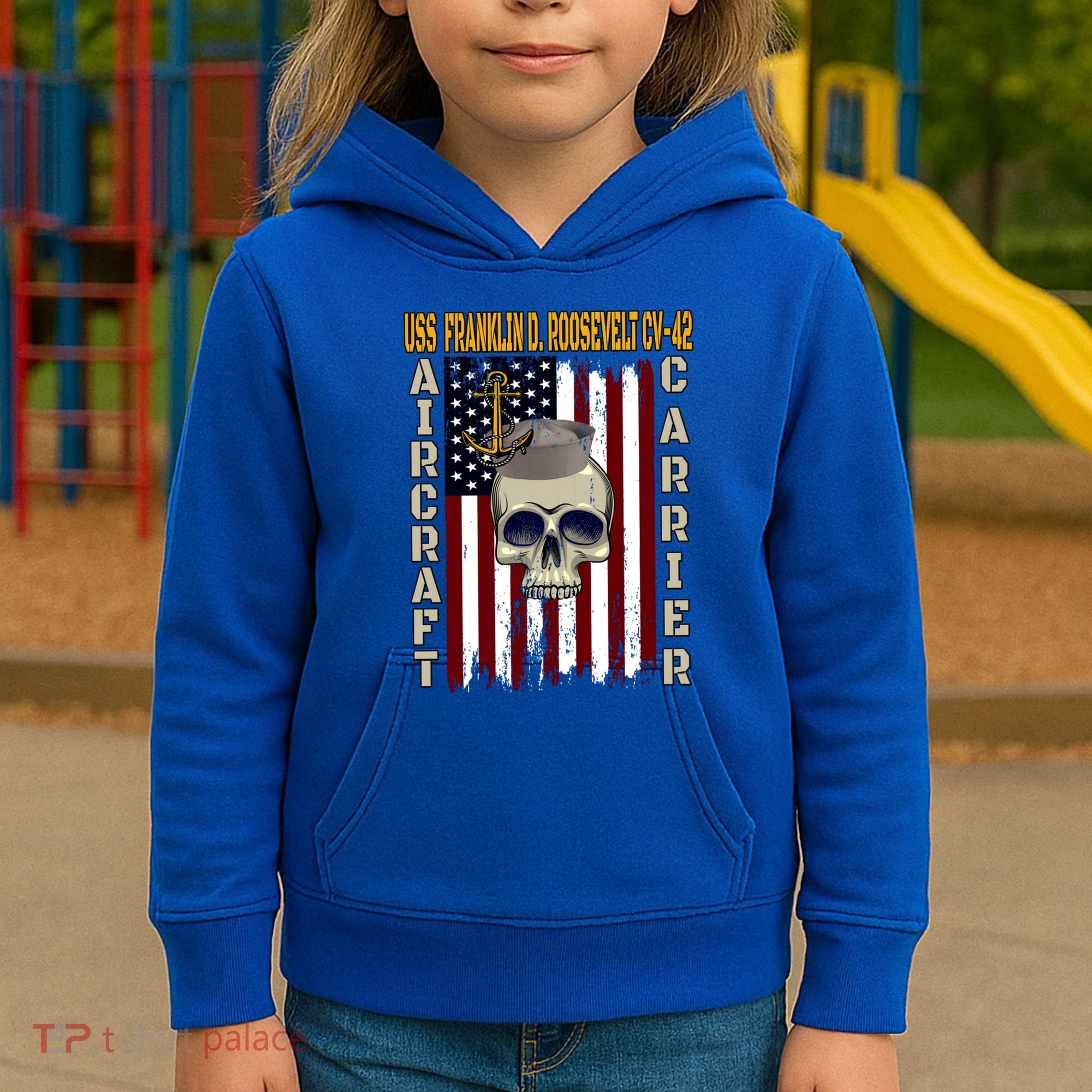 Uss Franklin D Roosevelt Cvgift42 Veterans Day Dad Son Gift Kids Hoodie