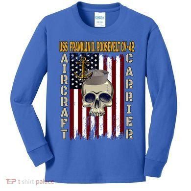 Uss Franklin D Roosevelt Cvgift42 Veterans Day Dad Son Gift Kids Long Sleeve Shirt