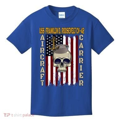 Uss Franklin D Roosevelt Cvgift42 Veterans Day Dad Son Gift Kids T-Shirt