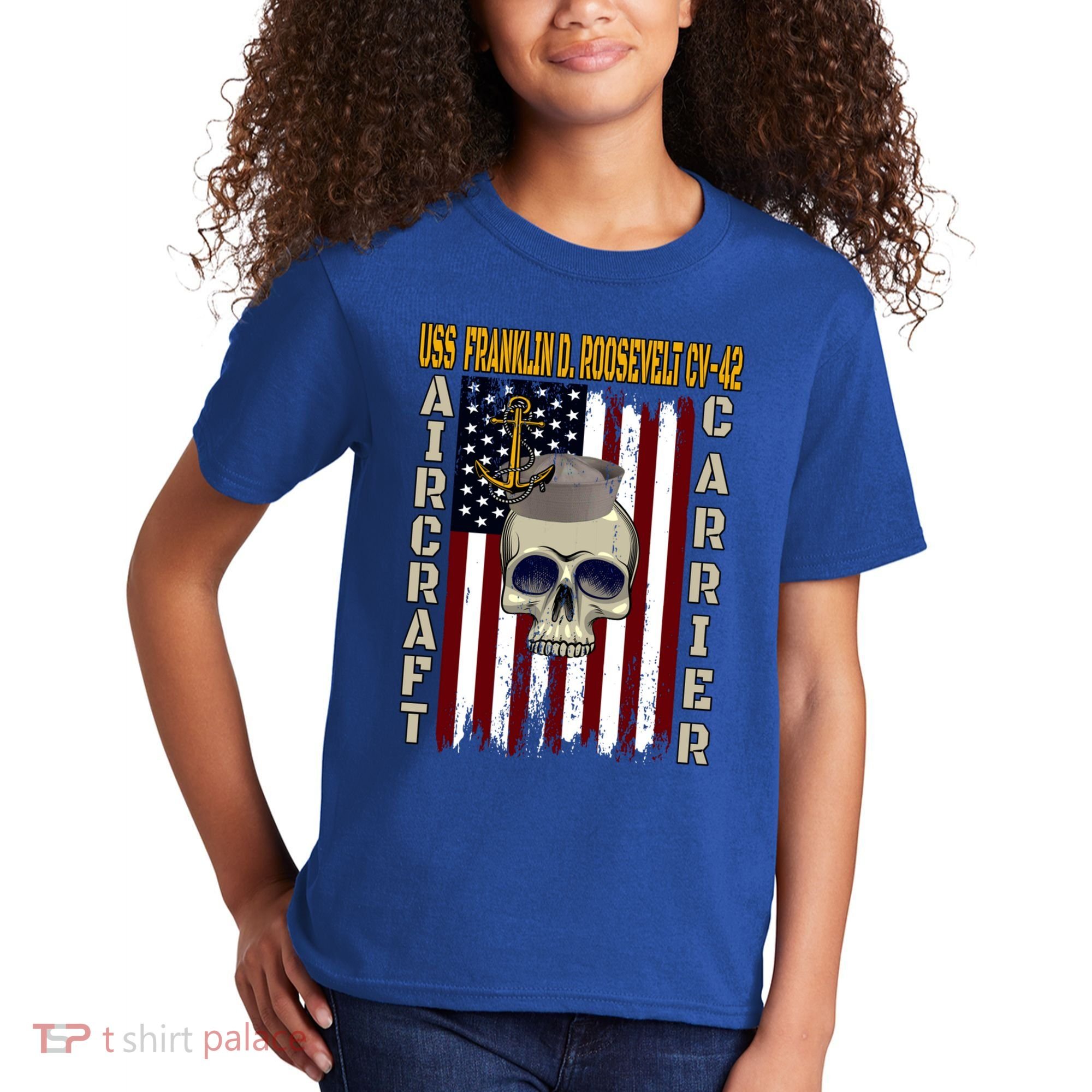 Uss Franklin D Roosevelt Cvgift42 Veterans Day Dad Son Gift Kids T-Shirt