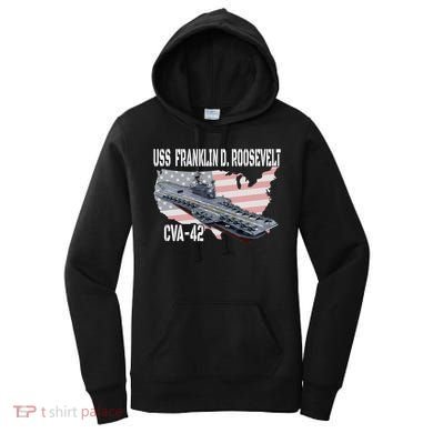 USS Franklin D. Roosevelt CVA-42 Aircraft Carrier Veterans  Women's Hoodie