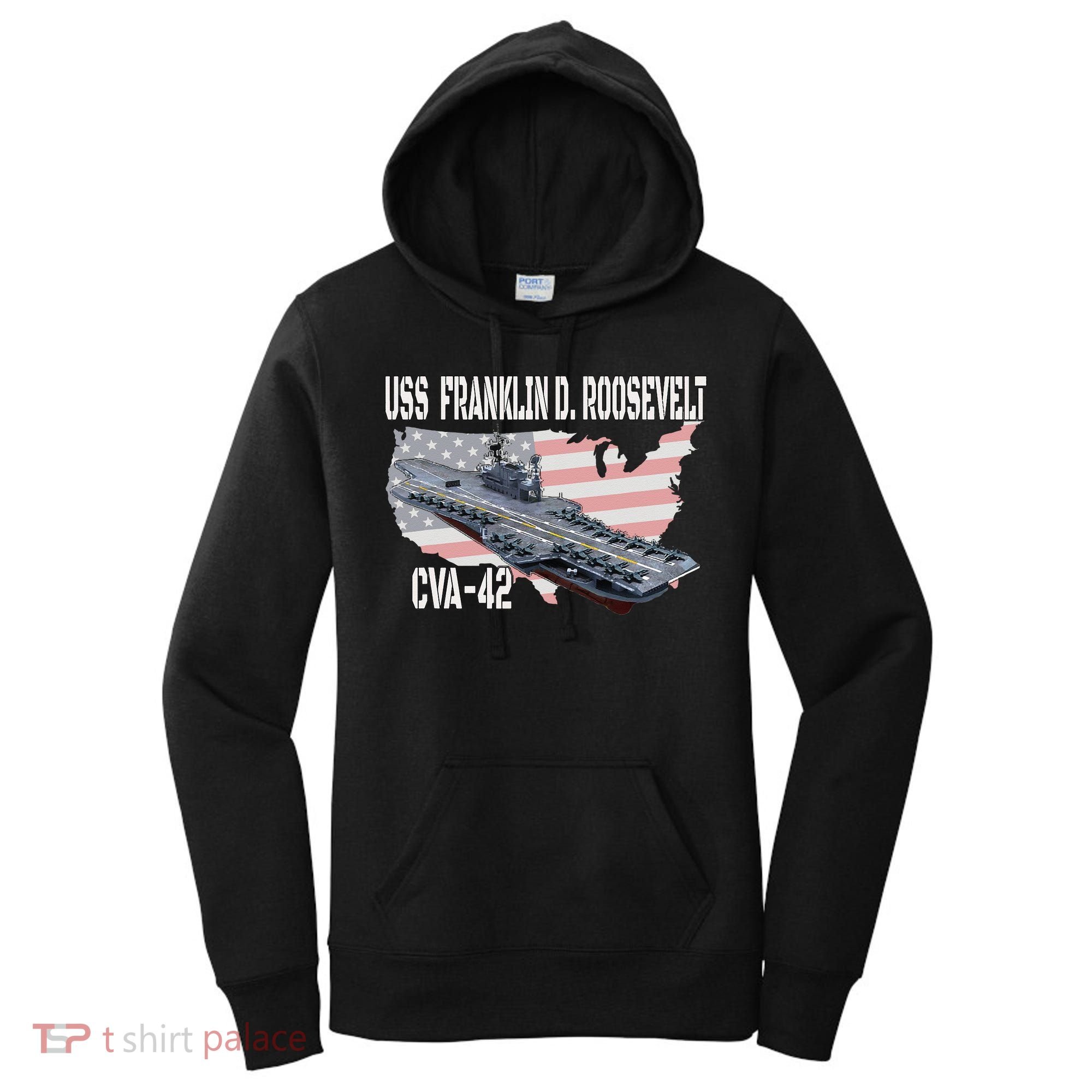USS Franklin D. Roosevelt CVA-42 Aircraft Carrier Veterans  Women's Hoodie