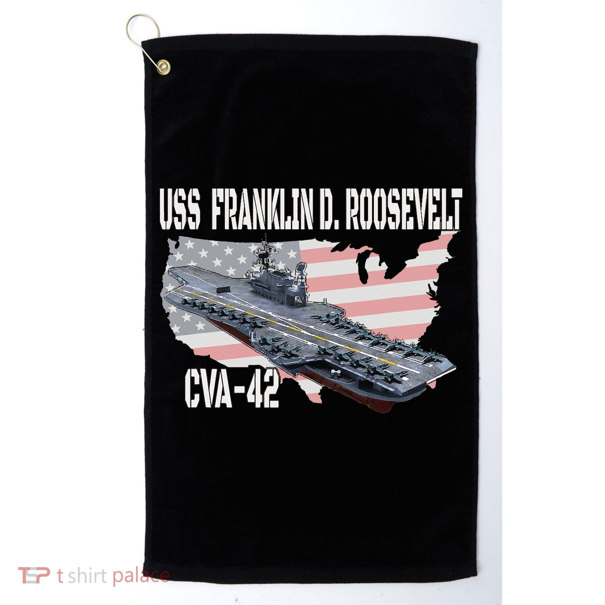 USS Franklin D. Roosevelt CVA-42 Aircraft Carrier Veterans  Golf Towel