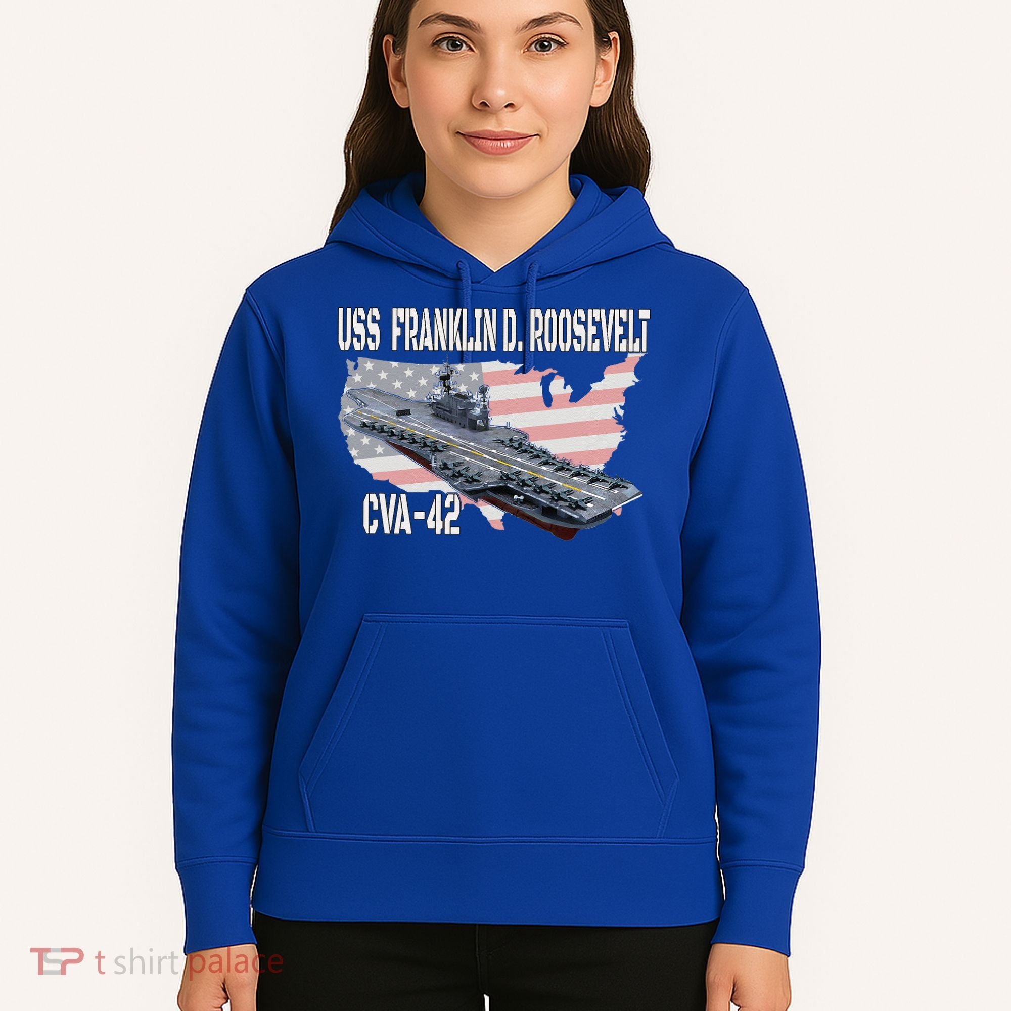 USS Franklin D. Roosevelt CVA-42 Aircraft Carrier Veterans  Hoodie