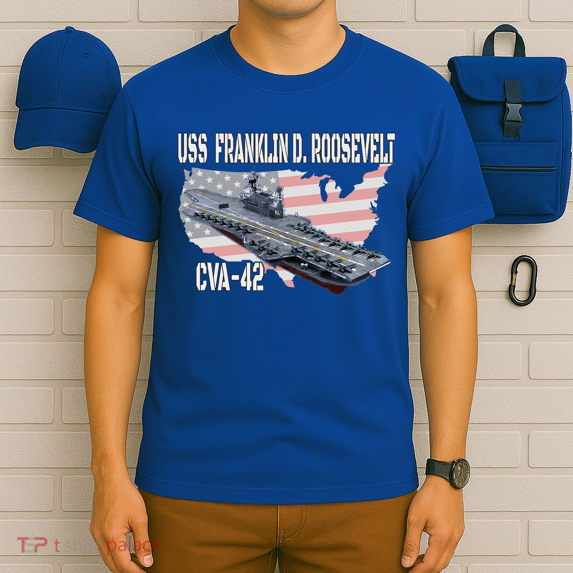 USS Franklin D. Roosevelt CVA-42 Aircraft Carrier Veterans  T-Shirt