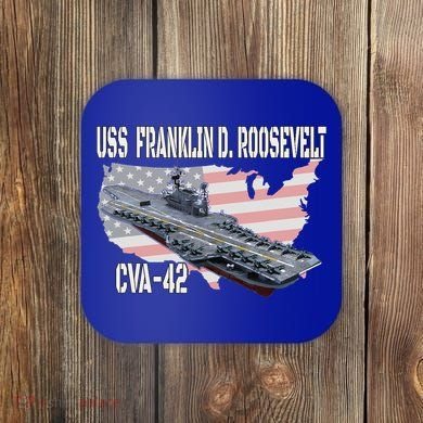 USS Franklin D. Roosevelt CVA-42 Aircraft Carrier Veterans  Coaster
