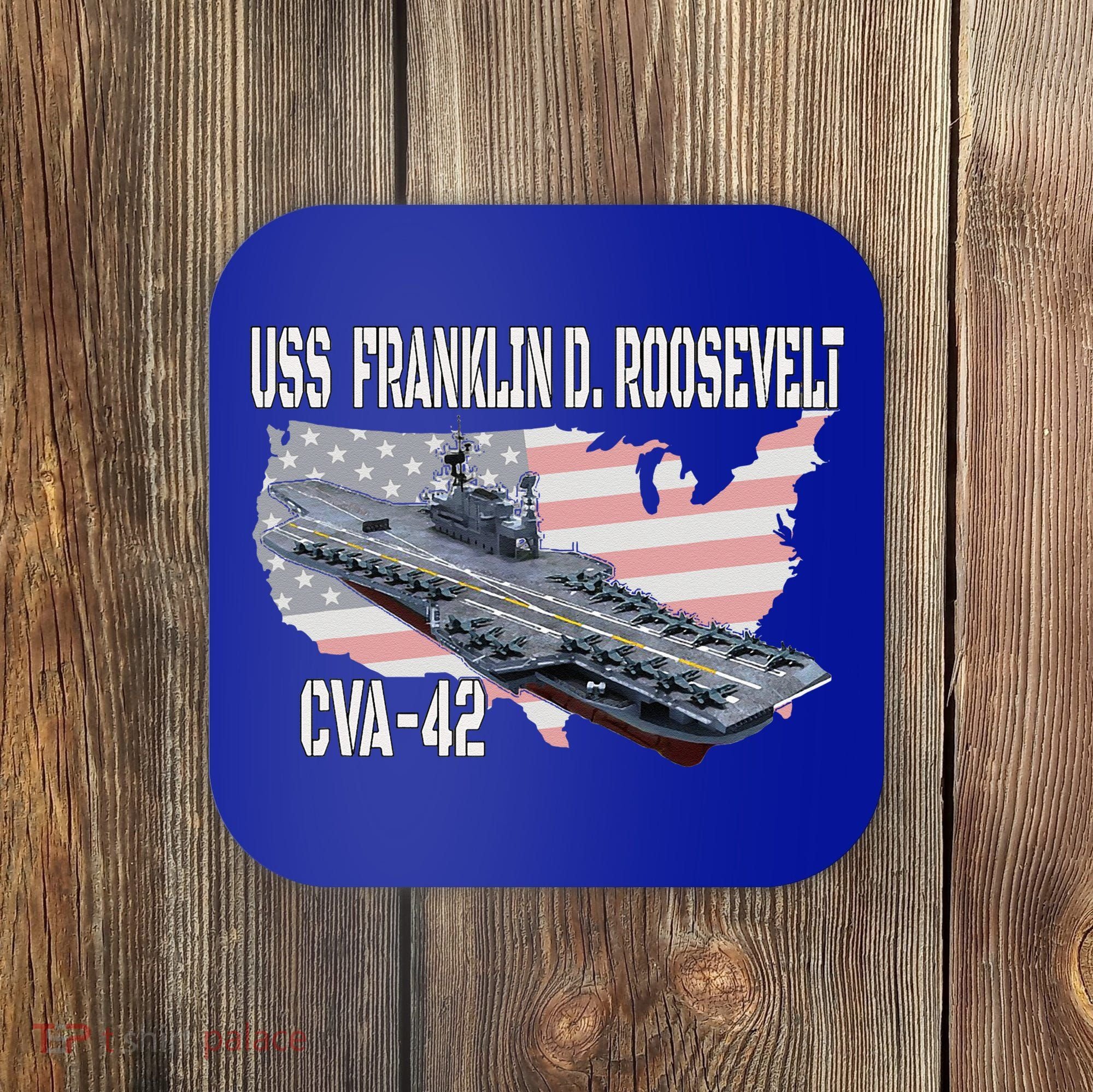 USS Franklin D. Roosevelt CVA-42 Aircraft Carrier Veterans  Coaster