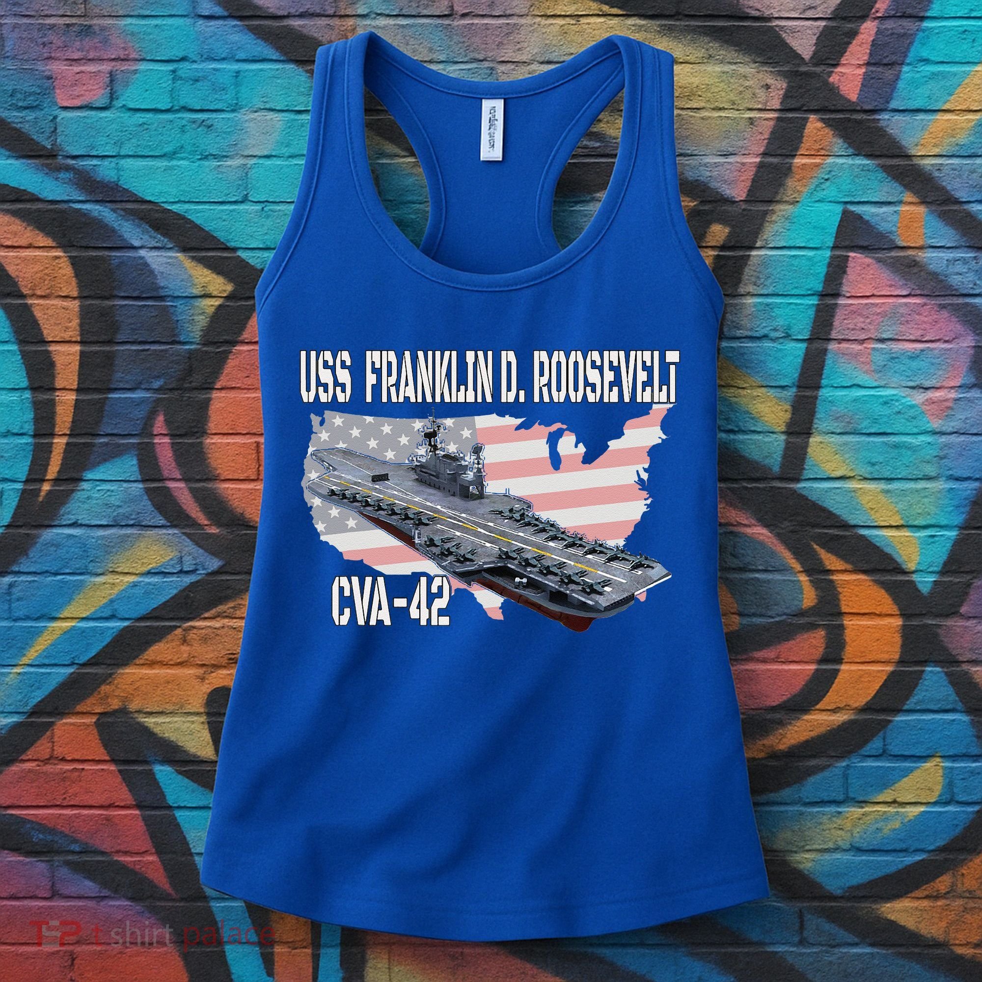 USS Franklin D. Roosevelt CVA-42 Aircraft Carrier Veterans  Women's Tank Top
