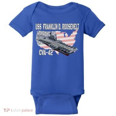USS Franklin D. Roosevelt CVA-42 Aircraft Carrier Veterans  Baby Bodysuit