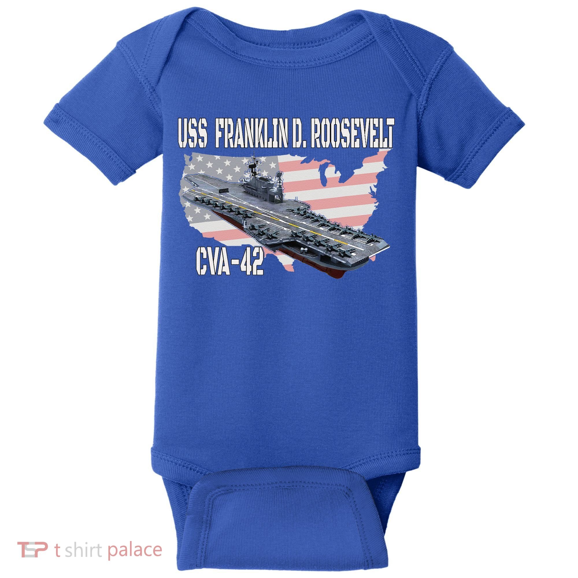 USS Franklin D. Roosevelt CVA-42 Aircraft Carrier Veterans  Baby Bodysuit