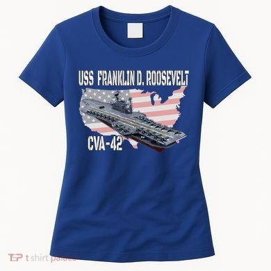USS Franklin D. Roosevelt CVA-42 Aircraft Carrier Veterans  Women's T-Shirt