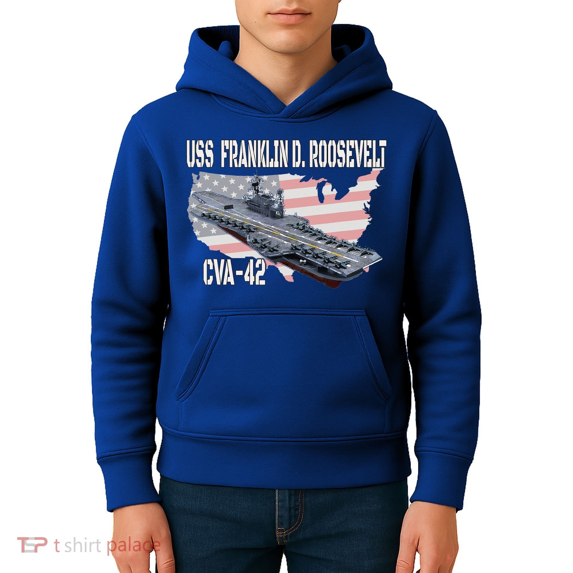 USS Franklin D. Roosevelt CVA-42 Aircraft Carrier Veterans  Kids Hoodie