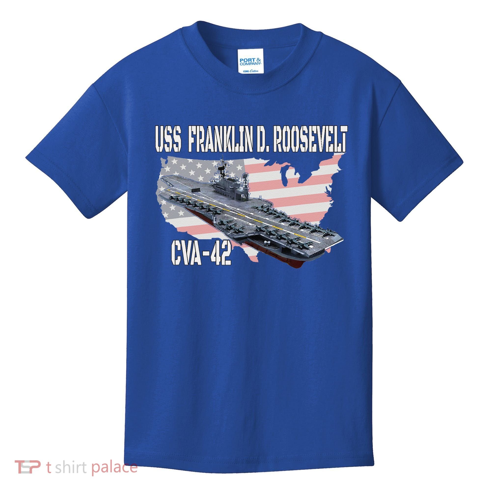 USS Franklin D. Roosevelt CVA-42 Aircraft Carrier Veterans  Kids T-Shirt