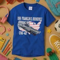 USS Franklin D. Roosevelt CVA-42 Aircraft Carrier Veterans  Kids T-Shirt thumb 3