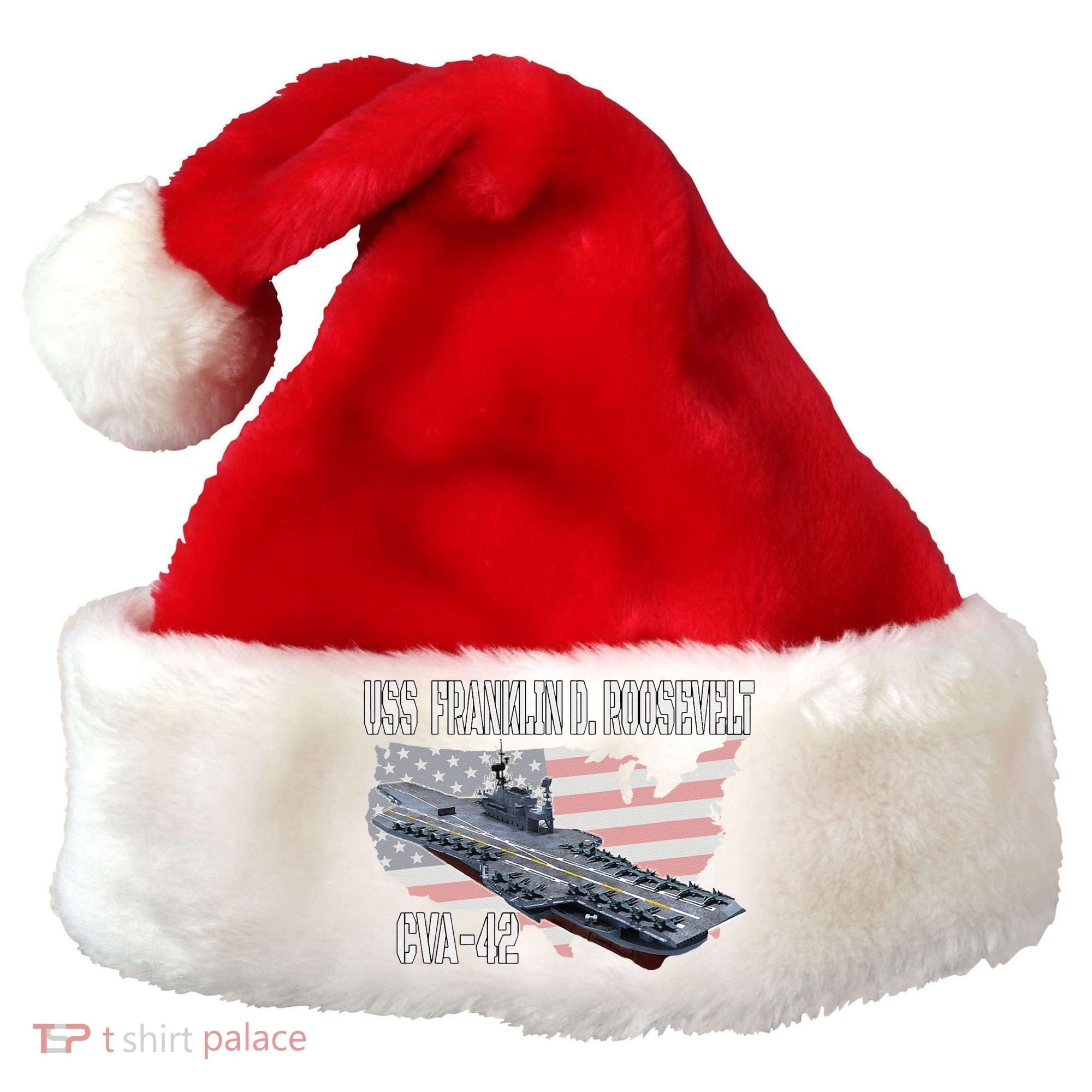 USS Franklin D. Roosevelt CVA-42 Aircraft Carrier Veterans  Santa Hat