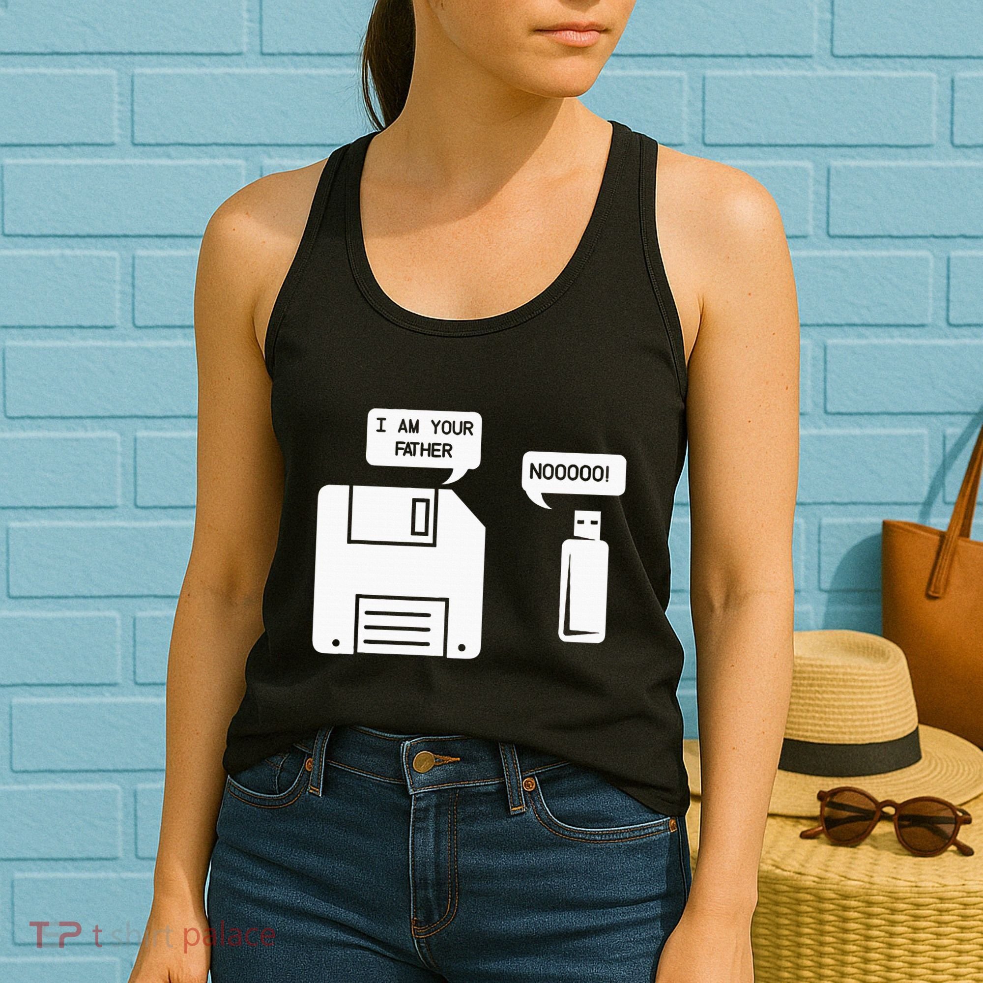 USB Floppy Disk I am Your Father Geek Gifts Women's Tank Top