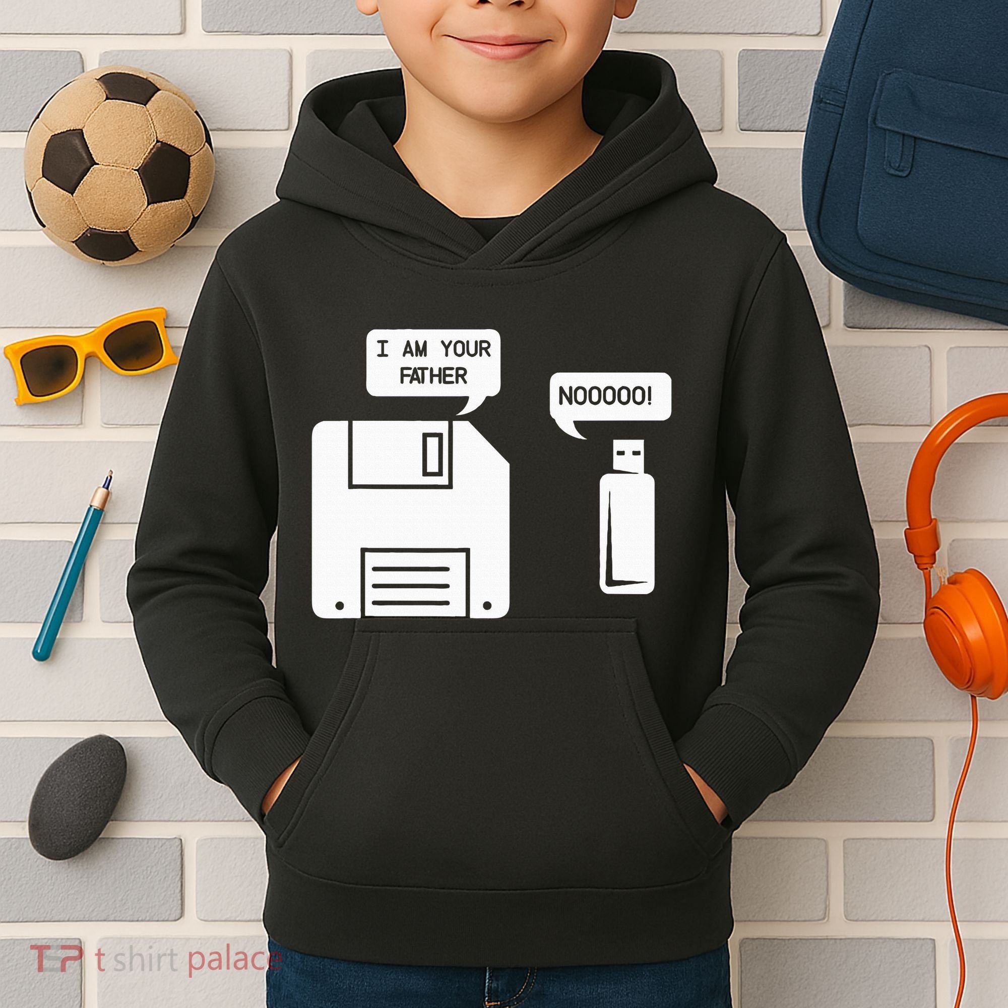 USB Floppy Disk I am Your Father Geek Gifts Kids Hoodie
