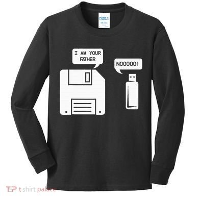 USB Floppy Disk I am Your Father Geek Gifts Kids Long Sleeve Shirt