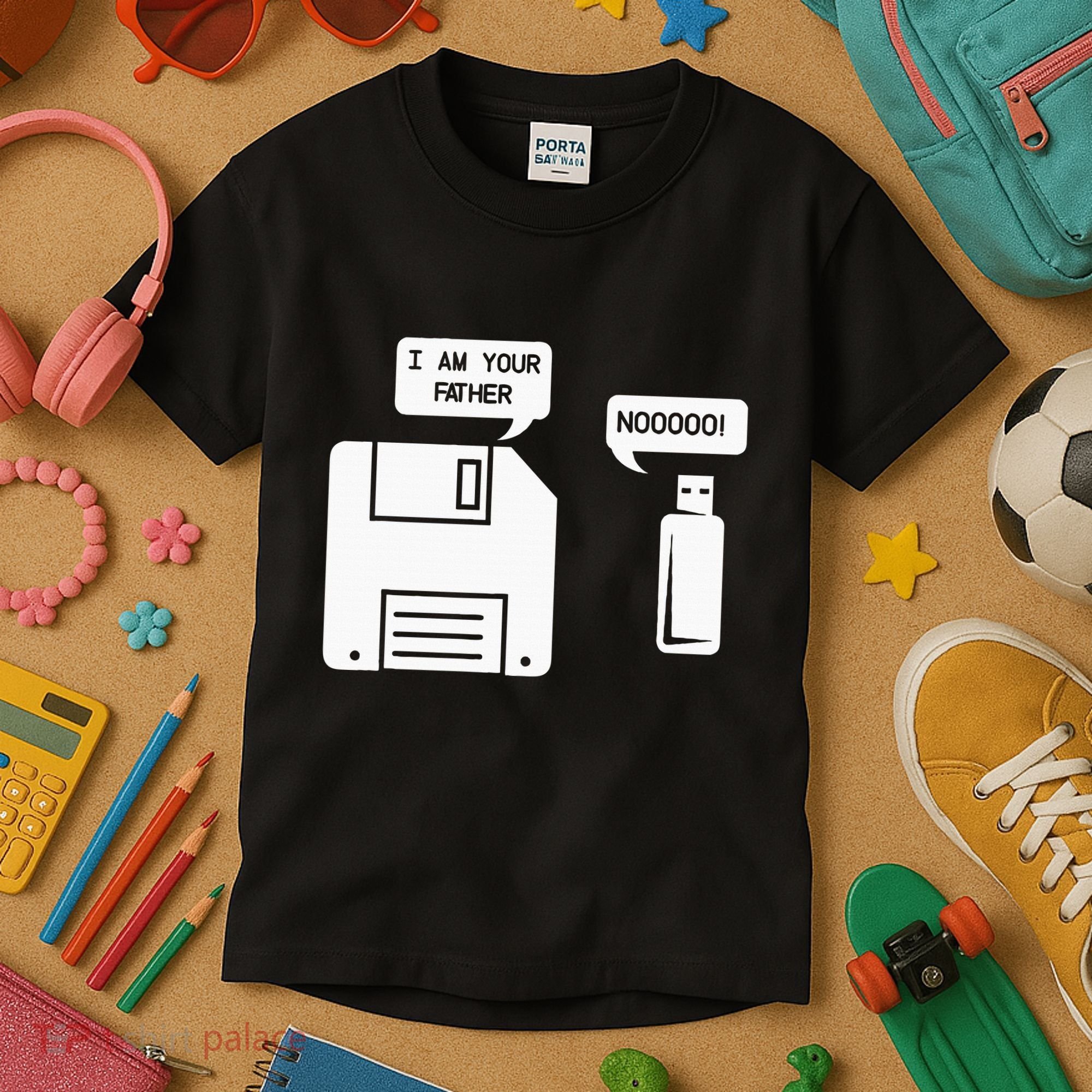 USB Floppy Disk I am Your Father Geek Gifts Kids T-Shirt
