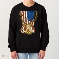 USA Flag Deer Hunting Gift Women's Sweatshirt thumb 0