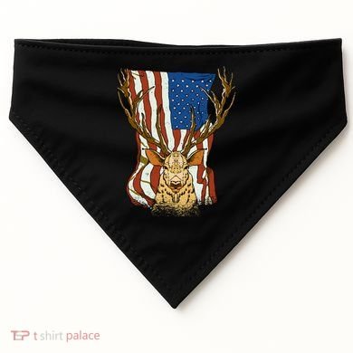 USA Flag Deer Hunting Gift USA-Made Doggie Bandana