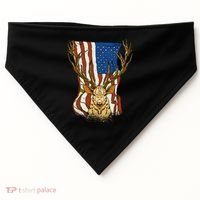 USA Flag Deer Hunting Gift USA-Made Doggie Bandana thumb 0