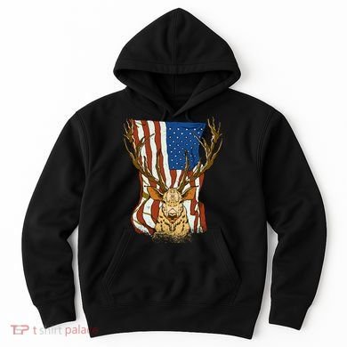 USA Flag Deer Hunting Gift Hoodie