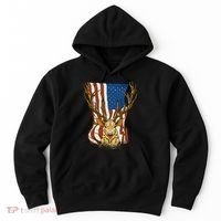 USA Flag Deer Hunting Gift Hoodie thumb 0