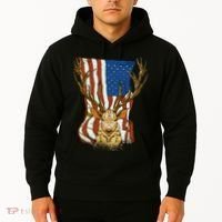 USA Flag Deer Hunting Gift Hoodie thumb 2